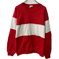 USA製 Lee 無地スウェット トレーナー L レッド ホワイト リー プルオーバー カットソー トップス 秋物 a711-6348