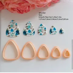 No.298 クレイカッター 5種セット 幾何学モチーフ ピアス イヤリング レジン DIY 抜き型