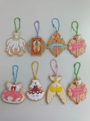 37ｰ6　カードキャプターさくら　クッキーチャームコット　8点セット　アイシングクッキー風キーホルダー