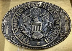 T206 Tony Lama State Series State of Illinois Belt Buckle Solid Brass