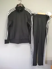 M11097 【上下セットアップ】adidas アディダス ジャージ M レディース ブラック 長袖 スリーライン スポーツ トレーニング 春秋冬 GF6947