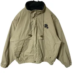 ワンポイント 刺繍 ブルゾン ベージュ 2XL ジャケット メンズ 古着 長袖