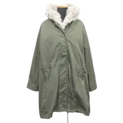 美品 earth music&ecology アースミュージック&エコロジー エコファー モッズコート ジャケット フード ロング ミリタリー ボア レディース 古着 中古 USED