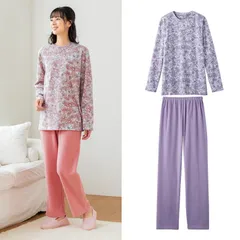 【新品※ショップ出品】フリース パジャマ 2色組 ふわふわ おうちパジャマ ルームウェア 上下セット 上着 パンツ ピンク ラベンダー