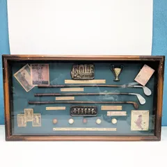 英国製アンティーク壁掛　レトロ　木製ゴルフクラブ手作り彫刻５本　ゴルフヘリテイジ 英国製アンティーク壁掛レトロ木製ゴルフクラブ手作り彫刻5本ゴルフ