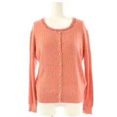 エフデ ef-de アンサンブル フラワー装飾 ニット 半袖カットソー パールボタンカーディガン 13 ピンク /DO ■OS