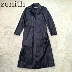 希少 zenith ゼニス レザー 本革 ロングコート サイズ88 L相当 レディース ブラック 黒 チェスターコート ITALY MODE 韓国製 中古
