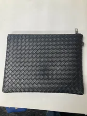 イントレチャート風 クラッチバッグ ブラック 編み込み メンズ レディース ポーチ