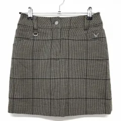 【超美品】キャロウェイ スカート ブラウン×パープル 千鳥格子 内側インナーパンツ ウール混 レディース SS ゴルフウェア Callaway