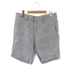ポロ ラルフローレン POLO RALPH LAUREN STARAIGHT FIT リネン ショートパンツ ハーフパンツ 30 スモークブルー ホワイト /ES ■OS