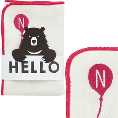 現代百貨 HELLO BEAR タオルハンカチ N イニシャル A377N
