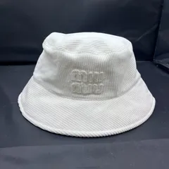 ミュウミュウ ロゴ ハット コーデュロイ ホワイト D25070212