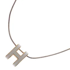 HERMES (エルメス) ポップアッシュ ネックレス ペンダント ホワイト×ゴールド