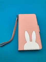 Google Pixel 3a 手帳型 ケース うさぎデザイン（ピンク／パープル／グリーン）ストラップ付