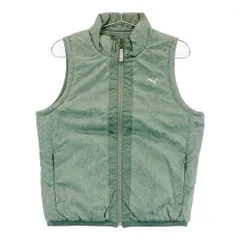 サイズ：M PUMA GOLF プーマゴルフ  リバーシブル コーデュロイ 中綿ベスト 総柄 グリーン系 [240101538275] ゴルフウェア レディース ストスト