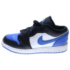NIKE (ナイキ) GS AIR JORDAN 1 LOW BLACK WHITE ROYAL BLUE エアジョーダン1 ブラック ホワイト ロイヤルブルー ローカットスニーカー キッズ ブルー US4Y/23cm 553560-140