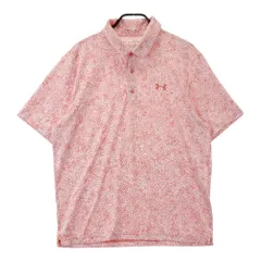 サイズ：2XL UNDER ARMOUR アンダーアーマー 2024年 半袖ポロシャツ 総柄 ピンク系 [240101563317] ゴルフウェア メンズ ストスト