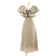 スナイデル SNIDEL フリルカラーノースリーブワンピース ロング 0 ベージュ /HK ■OS