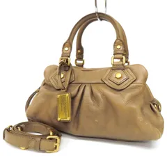 NK25076 MARC BY MARCJACOBS マークバイマークジェイコブス 2WAY ミニボストンバッグ ハンドバッグ ショルダーバッグ シボ革 レザー ベージュブラウン Y2K