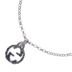 GUCCI (グッチ) インターロッキングG ロゴ チェーン ネックレス シルバー