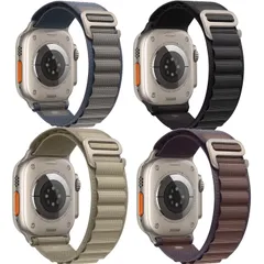 【迅速発送】4本セット アルパインループ Apple Watch バンド G字フック 強靭 通気性 伸縮性 柔らかい アップルウォッチ バンド 49mm/46mm/45mm/44mm/42mm ナイロンループ iWatch Series Ultra2/Ultr