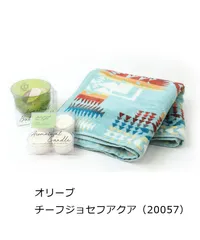 PENDLETON バスキャンドル＆タオルセット Oliveチーフジョセフアクア ヴィンテージロゴ ハーディング柄 ギフトにも◎のサムネイル
