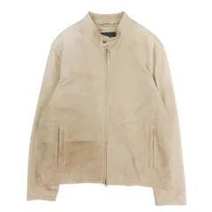 美品 BANANAREPUBLIC バナナリパブリック 羊革 シングルライダース ジャケット ブルゾン アウター シープスキン レザー M ベージュ メンズ 古着 中古 USED