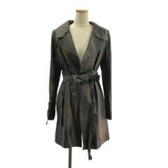 None / | BEATING HEART / ビーティングハート 羊革 ラムレザー ベルテッド コート / 総裏地 | 2 | ダークブラウン系 | レディース