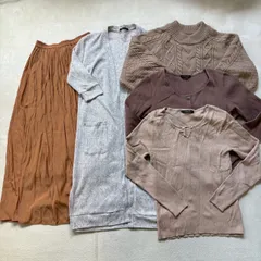 【お得！まとめ売り】【5点セット】【レディースMサイズ】 INGNI イング リブカットソー ケーブルセーター ロングカーディガン ロングスカート アースカラー シンプル カジュアル 使える 着回し 秋 冬