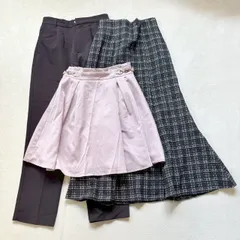 【お得！まとめ売り】【3点セット】【レディースFサイズ】 INGNI イング チェックフレアスカート プリーツミニスカート テーパードパンツ カジュアル ガーリー シンプル 定番　フリーサイズ