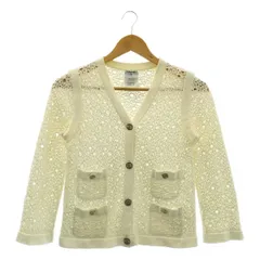 CHANEL / シャネル | コットン ココマークボタン レース カーディガン | 36 | アイボリー | レディース