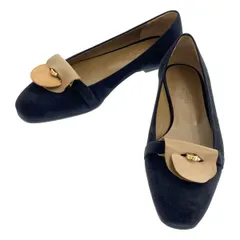 HERMES / エルメス | ケリー レザー ラウンドトゥ フラット パンプス | 37 | ブラック | レディース