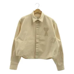 AMI Alexandre Mattiussi / アミ・アレクサンドルマテュッシ | ロゴ 刺しゅう クロップド デニムジャケット | XS | アイボリー | レディース