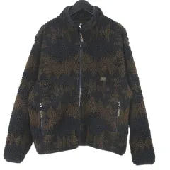 ペンドルトン PENDLETON ボア フリース ジャケット ブルゾン M 茶系 ブラウン 総柄 ジップアップのサムネイル