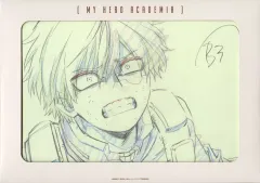 【中古】原画イラストボード 僕のヒーローアカデミア フレーム付き複製アニメ原画シートセット 轟焦凍