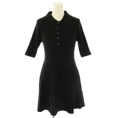 スライ SLYZ 25SS COLLARED PLEATS HG ショートワンピース ミニ 五分袖 1 黒 ブラック /AT ■OS