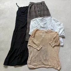 【お得！まとめ売り】【4点セット】【レディースFサイズ】 LOWRYS FARM ローリーズファーム キャミワンピース チェックフレアスカート メッシュニットトップス レースブラウス カジュアル ガーリー