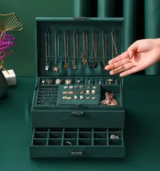 アクセサリーケース ジュエリーケース 宝石箱 小物収納 指輪 ピアス 引出し 大容量 旅行 保管 携帯jies1121