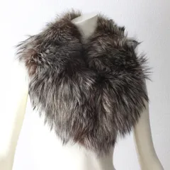 S73【新品同様】サガ フォックス SAGA FOX ショール マフラー ブラウン ナチュラルホワイトミックス 毛皮 襟巻き 成人式 振袖 着物