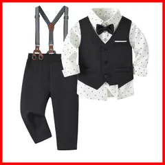 ベビー フォーマル [Volunboy] 男の子 スーツ 長袖 5点セット 子供 礼服 冠婚葬祭 卒園式 入園式 入学式 発表会 80-120cm