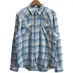 Levi's　ウエスタンシャツ　チェックシャツ　長袖　シャツ　コットン　レギュラーカラー　胸ポケット　赤タブ　スモールe　アメカジ　古着