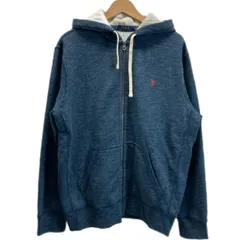 POLO RALPH LAUREN　ジップアップパーカー　フーディ　フルジップ　裏起毛　コットン　ポリエステル　ワンポイント　ブランドロゴ　スモールポニー　刺しゅう　古着