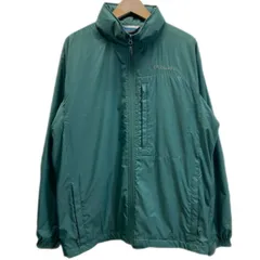 Columbia　ナイロンジャンパー　アウター　ポリエステル　ハイネック　フルジップ　フード収納可能　無地　ワンポイント　ブランドロゴ　刺しゅう　アウトドア　古着