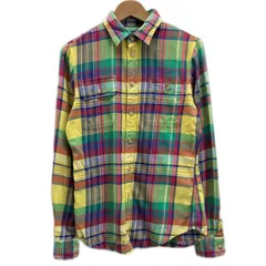 POLO RALPH LAUREN　チェックシャツ　長袖　シャツ　コットン　レギュラーカラー　胸ポケット　マルチカラー　古着