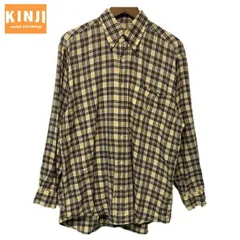 NAUTICA　チェックシャツ　長袖　シャツ　コットン　ボタンダウン　ワンポイント　ブランドロゴ　刺しゅう　胸ポケット　オーバーサイズ　古着