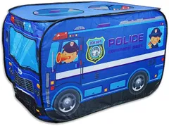 Nicheez キッズテント 子供用テント 乗り物 クルマ型 秘密基地 屋内遊具 ポールプール ワンタッチ 折りたたみ式 専用収納袋付 (ブルー/警察官)