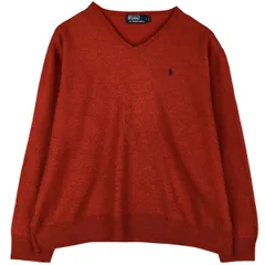 古着 ビッグサイズ ラルフローレン Ralph Lauren POLO by Ralph Lauren Vネック メリノウールニットセーター メンズXXXL相当/eaa601635
