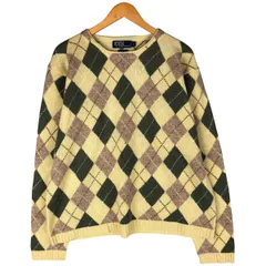 古着 ラルフローレン Ralph Lauren POLO by Ralph Lauren アーガイル柄 ロールネック ラムウール×ウールニットセーター/eaa601971