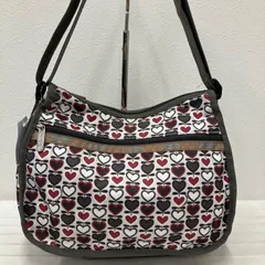 6388　LeSportsac　レスポートサック　クラシックホーボー　ショルダーバッグ　肩がけ　斜めがけ　クロスボディ　総柄　ナイロン　グレー　ハート形フラワー　ハート　花　花柄　フラワー