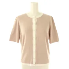 アベニールエトワール Aveniretoile UVカットバイカラー半袖ニットカーディガン 36 スモークピンク /DF ■OS